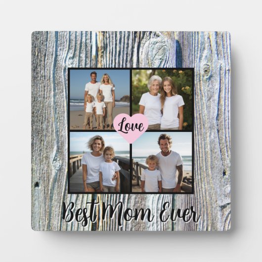 Beste moeder ooit personaliseren noodlijdende hout fotoplaat (Voorkant)