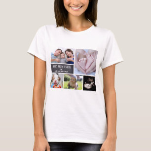 Beste moeder ooit! Persoonlijke fotocollage T-shirt