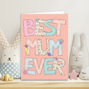 Beste moeder ooit perzik Moederdag Feestdagen Kaart