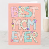Beste moeder ooit perzik Moederdag Kaart (Voorkant)
