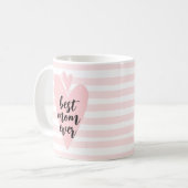 Beste moeder ooit Pink Heart Moederdag Koffiemok (Voorkant links)