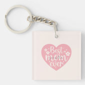 Beste moeder ooit - Pink Heart Sleutelhanger (Voorkant)