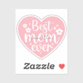 Beste moeder ooit - Pink Heart Sticker (Vel)