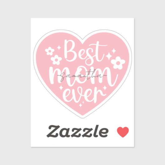 Beste moeder ooit - Pink Heart Sticker (Vel)