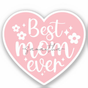 Beste moeder ooit - Pink Heart Sticker