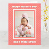Beste moeder ooit Polka Dot Moederdag Kaart (Gele Bloem)