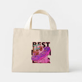 Beste moeder ooit pug in een donut mini tote bag (Achterkant)