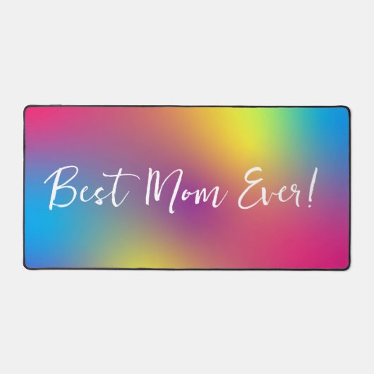 Beste moeder ooit Rainbow Gradient Desk Mat (Voorkant)
