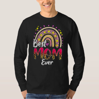 Beste moeder ooit Rainbow Leopard Mam Leven Moeder T-shirt