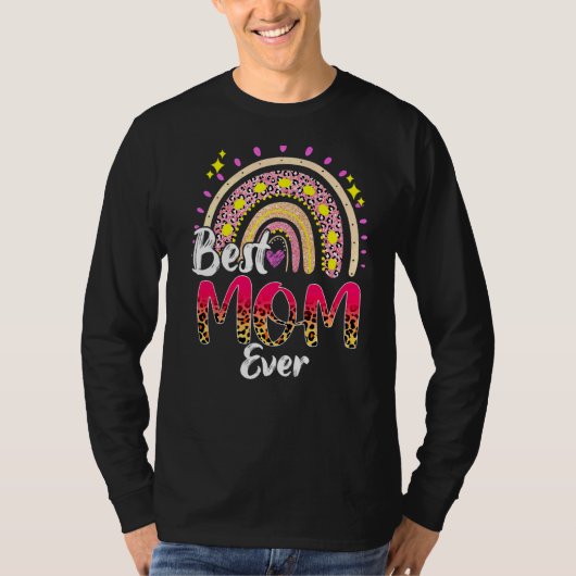 Beste moeder ooit Rainbow Leopard Mam Leven Moeder T-shirt (Voorkant)