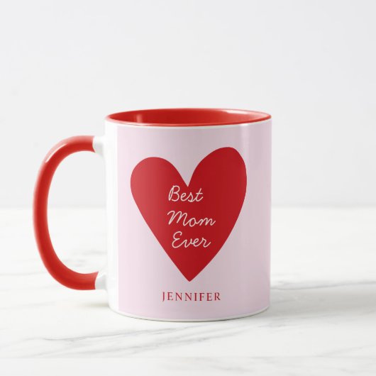 Beste moeder ooit Red Heart Moederdag Gift Mok (Links)