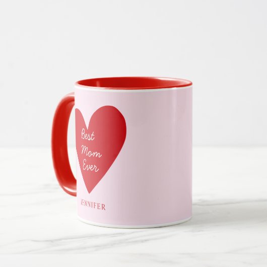 Beste moeder ooit Red Heart Moederdag Gift Mok (Voorkant links)