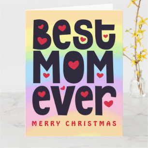 Beste Moeder Ooit Regenboog Prettig Kerstfeest Kaart