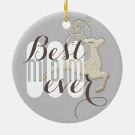 "Beste moeder ooit" rendier Keramisch Ornament