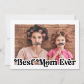 Beste moeder ooit Retro Foto Bloemen Moederdag Kaa Feestdagenkaart (Voorkant)