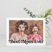 Beste moeder ooit Retro Foto Bloemen Moederdag Kaa Feestdagenkaart (Staand voorkant)
