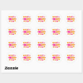 Beste Moeder Ooit Retro Groovy Bloemige Moederdag Ronde Sticker (Vel)