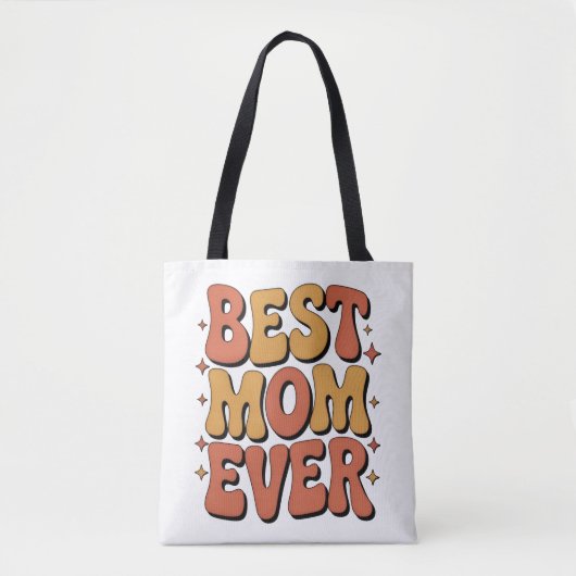 Beste Moeder Ooit Retro Groovy Boodschappentas Tote Bag (Voorkant)