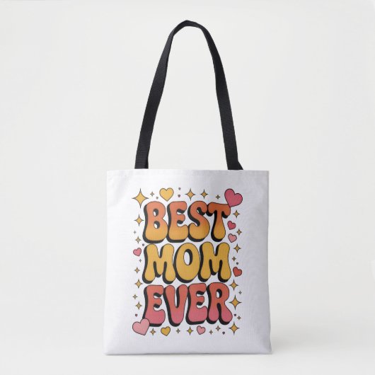 Beste Moeder Ooit Retro Groovy Boodschappentas Tote Bag (Voorkant)