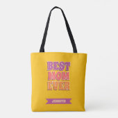 Beste Moeder Ooit Retro Kleurrijke Funky Aangepast Tote Bag (Achterkant)