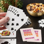 Beste moeder ooit Retro roze kleurrijke aangepaste Pokerkaarten (Insitu)