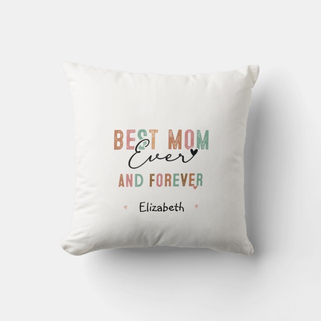 Beste Moeder Ooit Retro Schrift Groovy Moederdag  Kussen (Voorkant)