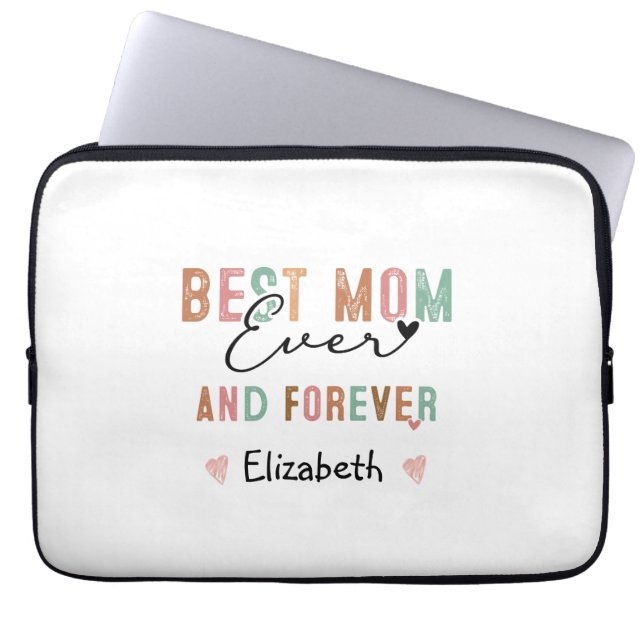 Beste Moeder Ooit Retro Schrift Groovy Moederdag  Laptop Sleeve (Voorkant)