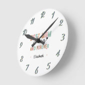 Beste Moeder Ooit Retro Schrift Groovy Moederdag Ronde Klok (Hoek)