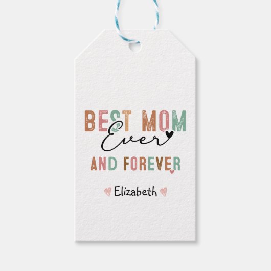 Beste Moeder ooit Retro Script Groovy Moederdag Cadeaulabel (Voorkant)