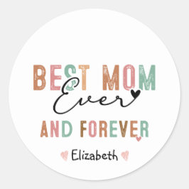 Beste Moeder ooit Retro Script Groovy Moederdag Ronde Sticker