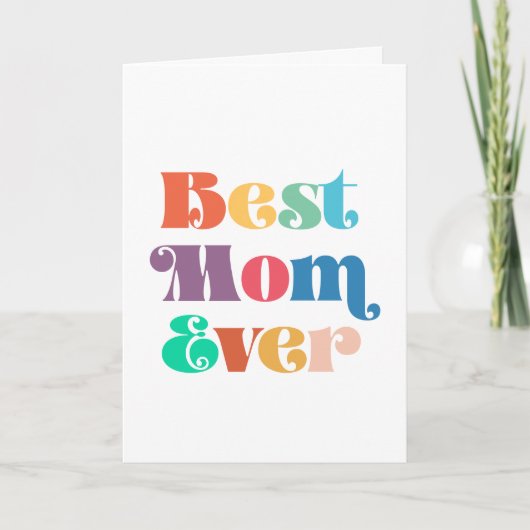 Beste moeder ooit  retro script Moederdag Kaart (Voorkant)