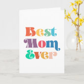 Beste moeder ooit  retro script Moederdag Kaart (Gele Bloem)