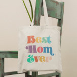 Beste moeder ooit  retro script Moederdag Tote Bag<br><div class="desc">Beste mama ooit: een eenvoudige canvas tas met een kleurrijke retro-typografie,  perfect om Moederdag te vieren of een andere gelegenheid.</div>