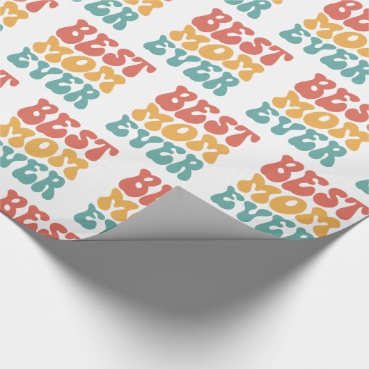 Beste moeder ooit retro-typografie cadeaupapier (Hoek)