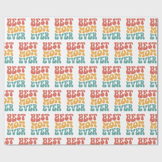 Beste moeder ooit retro-typografie cadeaupapier (Vlak)
