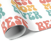 Beste moeder ooit retro-typografie cadeaupapier (Rol Hoek)