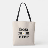 Beste moeder ooit Retro typografie Moederdag Tote Bag (Achterkant)