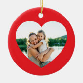 Beste Moeder Ooit Rode Hart Rand Keramisch Ornament (Voorkant)