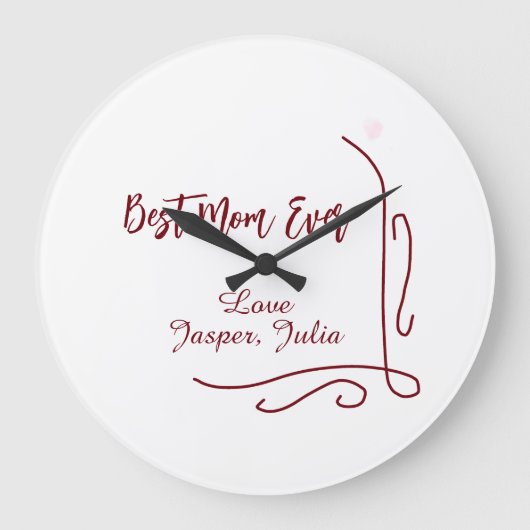 Beste moeder ooit rode liefde Spaanse rand stijlvo Grote Klok (Voorkant)