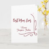 Beste moeder ooit rode liefde Spaanse rand stijlvo Kaart (Gele Bloem)