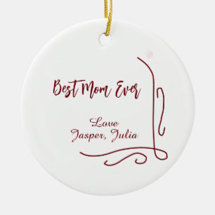 Beste moeder ooit rode liefde Spaanse rand stijlvo Keramisch Ornament