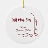 Beste moeder ooit rode liefde Spaanse rand stijlvo Keramisch Ornament (Achterkant)