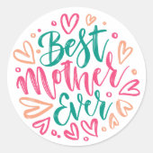 Beste moeder ooit ronde sticker (Voorkant)