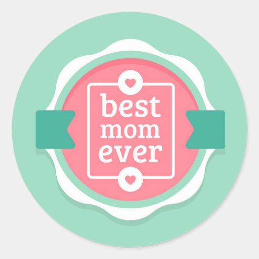 Beste Moeder Ooit Ronde Sticker (Voorkant)