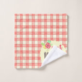 "Beste Moeder Ooit" Rood Gingham Handdoekenset opt Bad Handdoek (Wasdoekje)