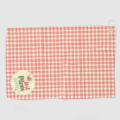 "Beste moeder ooit" Rood Gingham Handdoekenset opt Golfhanddoek (Horizontaal)