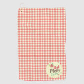 "Beste moeder ooit" Rood Gingham Handdoekenset opt Golfhanddoek (Voorkant)