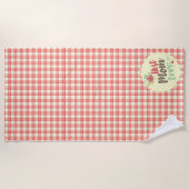 "Beste moeder ooit" Rood Gingham Handdoekenset opt Strandlaken (Voorkant)