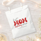 Beste Moeder Ooit Rood Grijs Typografie Schattige  Bedankzakje (Geknipt)