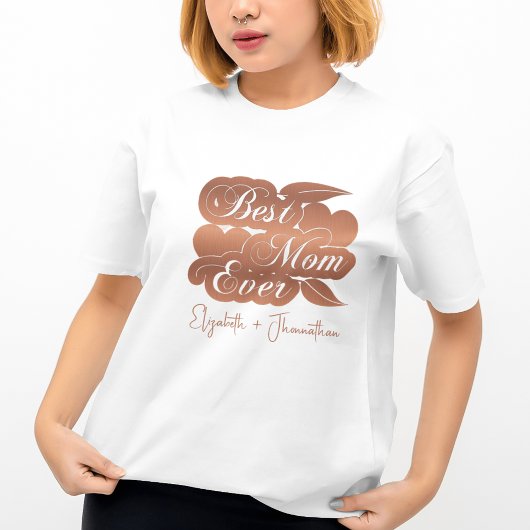Beste Moeder Ooit Roos Goud Kinder Namen Moederdag T-shirt